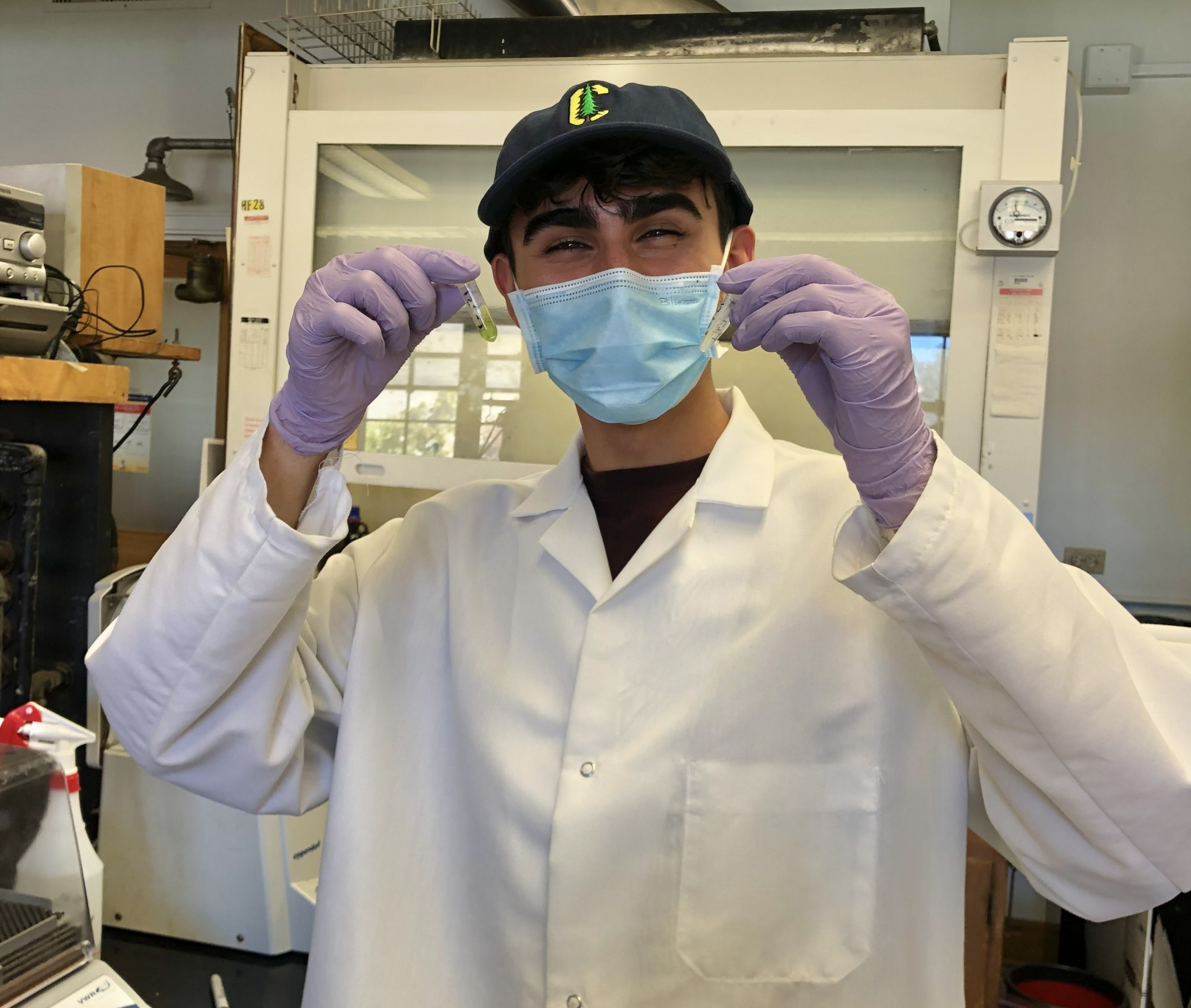 Liam working in an environmental field setting